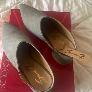 Gray Suede Mules by Seven7 size 9 new with tags